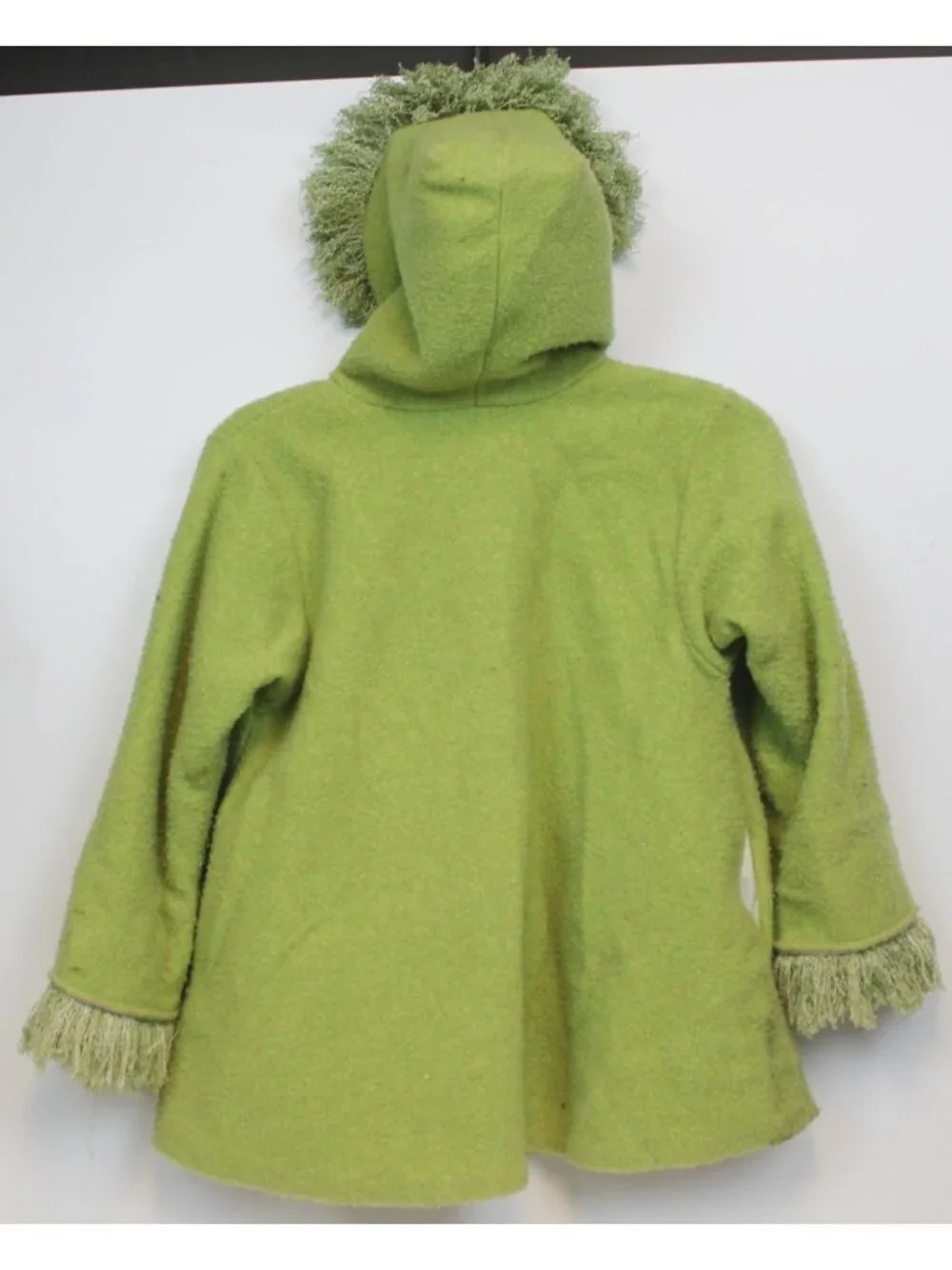 Corky's Swing Coat Cap sz 6x Girls Fringe Boho Whimsical Hooded Heavy Flower